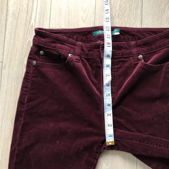 Lauren Ralph Lauren Burgundy Corduroy Premier Straight Pants Size 6P - Picture 5 of 16
